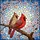 Male Female Cardinal Bird Cherry Blossom Tiffany Stained Glass - Spring Sky Decor Gift Stained Glass Suncatcher - 5