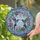 Two Hummingbirds Stained Glass Tiffany Art - Floral Wreath Purple Pink Mosaic Jewel Tones Stained Glass Suncatcher - 1