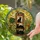 Four Black Cats Potted Plants Plant Stand Stained Glass Mosaic Glowing Jewel Tones Stained Glass Suncatcher - 1