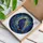 Tiffany Stained Glass Raven Art - Iridescent Blue Purple Feathers, Glowing Moon Decor Stained Glass Suncatcher - 3