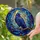 Tiffany Stained Glass Raven Art - Iridescent Blue Purple Feathers, Glowing Moon Decor Stained Glass Suncatcher - 1