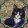 Curious Tuxedo Cat Stained Glass Mosaic - Bright Yellow Eyes, Pink Nose, Tiffany Style Stained Glass Suncatcher - 5