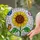Sunflower Butterfly Stained Glass Art - Intricate Tiffany Style Mosaic Clear Textured Glass Stained Glass Suncatcher - 1