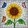 Sunflower Butterfly Stained Glass Art - Intricate Tiffany Style Mosaic Clear Textured Glass Stained Glass Suncatcher - 5