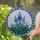 Blue Delphinium Hyacinth Stained Glass Mosaic - Tiffany Style Floral Window Decor Stained Glass Suncatcher - 1