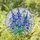 Vibrant Blue Wildflowers Green Foliage Tiffany Stained Glass Mosaic Art Luminous Jewel Tones Stained Glass Suncatcher - 2