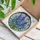 Vibrant Blue Wildflowers Green Foliage Tiffany Stained Glass Mosaic Art Luminous Jewel Tones Stained Glass Suncatcher - 3