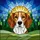 Tri-Color Beagle Dog Stained Glass Evergreen Trees Hills Sun Tiffany Style Stained Glass Suncatcher - 5