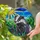 Badger Lavender Tiffany Stained Glass Art - Intricate Nature Hills Sky Sun Design Stained Glass Suncatcher - 1