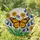 Monarch Butterfly Stained Glass Daisy Bell Flowers - Tiffany Style Iridescent Sunlight Decor Stained Glass Suncatcher - 2