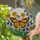 Monarch Butterfly Stained Glass Daisy Bell Flowers - Tiffany Style Iridescent Sunlight Decor Stained Glass Suncatcher - 1