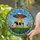UFO Abducting Holstein Cow Stained Glass Art - Flying Saucer Mosaic Translucent Jewel Stained Glass Suncatcher - 1