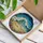 Crashing Ocean Waves Sandy Beach Seashells Art - Tiffany Style Glass Amelia 2026 Golden Swirls Stained Glass Suncatcher - 3