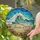 Crashing Ocean Waves Sandy Beach Seashells Art - Tiffany Style Glass Amelia 2026 Golden Swirls Stained Glass Suncatcher - 1