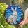 Fluffy White Rabbit Stained Glass Spring Flowers Tiffany Jewel Tones Mosaic Sky Art Stained Glass Suncatcher - 1