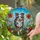 Merle Australian Shepherd Dog Tiffany Stained Glass Wildflower Mosaic Glowing Art Stained Glass Suncatcher - 1