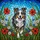 Merle Australian Shepherd Dog Tiffany Stained Glass Wildflower Mosaic Glowing Art Stained Glass Suncatcher - 5