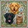 Golden Black Lab Tabby Cat Stained Glass Pet Lover Gift - Floral Butterfly Tiffany Decor Stained Glass Suncatcher - 5