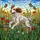 English Setter Dog Stained Glass Art - Poppies Marigolds Wildflowers Butterfly Dog Lover Gift Stained Glass Suncatcher - 5