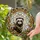 Ferret Stained Glass 'Beck' Name Art with Striped Bandana - Tiffany Style Leaf Wreath Stained Glass Suncatcher - 1