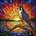 Peregrine Falcon Tiffany Stained Glass Sunset Mosaic Radiant Jewel Tones Gnarled Branch Waterscape Stained Glass Suncatcher - 5