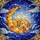 Sleeping Golden Retriever Dog Crescent Moon Tiffany Style Night Sky Pet Lover Gift Stained Glass Suncatcher - 5