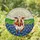 Texas Longhorn Steer Bluebonnet Flowers Stained Glass Mosaic Art with Sunburst Sky Stained Glass Suncatcher - 2