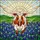 Texas Longhorn Steer Bluebonnet Flowers Stained Glass Mosaic Art with Sunburst Sky Stained Glass Suncatcher - 5