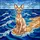 Sphynx Cat Stained Glass Blue Eyes Ocean Waves Beach Sky Mosaic Tiffany Stained Glass Suncatcher - 5