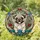 Fawn Pug Dog with Expressive Dark Eyes & Pink Tongue Tiffany Glass Floral Mosaic Stained Glass Suncatcher - 2