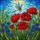 Red Poppy Dragonfly Stained Glass Tiffany Style Blue Cornflower Mosaic Field Art Stained Glass Suncatcher - 5