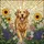 Golden Retriever Dog Stained Glass Sunflowers Wildflowers - Sunbeam Tiffany Decor Gift Stained Glass Suncatcher - 5