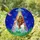 Bigfoot Unicorn UFO Rainbow Beam - Starry Cosmic Night Mosaic Fantasy Mythical Art Stained Glass Suncatcher - 2
