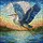 Majestic Blue Heron In Flight Segmented Tiffany Stained Glass Art - Sky Water Decor Stained Glass Suncatcher - 5