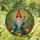 Red Hat Gnome Long Beard Forest Flowers Stained Glass - Tiffany Mosaic Jewel Tone Art Stained Glass Suncatcher - 2