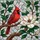 Vibrant Red Cardinal Bird, Magnolia Bloom Stained Glass, Tiffany Style Tree Branch Stained Glass Suncatcher - 5