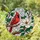 Vibrant Red Cardinal Bird, Magnolia Bloom Stained Glass, Tiffany Style Tree Branch Stained Glass Suncatcher - 2