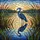 Blue Heron Stained Glass Art - Lake Pond Marsh Reeds Water Reflection Jewel Tones Stained Glass Suncatcher - 5