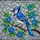 Majestic Blue Jay Stained Glass Tiffany Art - Floral Blossom Mosaic Iridescent Jewel Tones Stained Glass Suncatcher - 5