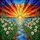 Tiffany Style Sun Daffodil Stream Stained Glass - Intricate Mosaic Sky Water Glow Stained Glass Suncatcher - 5