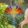 Tiffany Style Sun Daffodil Stream Stained Glass - Intricate Mosaic Sky Water Glow Stained Glass Suncatcher - 1