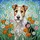 Wire Fox Terrier Dog Stained Glass Wildflowers - Colorful Intricate Sky Mosaic Decor Gift Stained Glass Suncatcher - 5