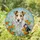 Wire Fox Terrier Dog Stained Glass Wildflowers - Colorful Intricate Sky Mosaic Decor Gift Stained Glass Suncatcher - 2