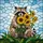 Detailed Stained Glass Raccoon Sunflowers Mosaic Art - Glowing Tiffany Style Wildlife Nature Decor Stained Glass Suncatcher - 5
