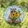 Detailed Stained Glass Raccoon Sunflowers Mosaic Art - Glowing Tiffany Style Wildlife Nature Decor Stained Glass Suncatcher - 2