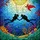 Scuba Diver Couple Sea Turtle Coral Tiffany Stained Glass Ocean Art Underwater Mosaic Sun Rays Stained Glass Suncatcher - 5