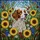 Brittany Spaniel Stained Glass Art - Sunflowers Meadow Flowers Tiffany Style Home Decor Stained Glass Suncatcher - 5