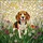 Tricolor Beagle Dog Stained Glass Wildflower Mosaic - Tiffany Style Dog Lover Gift Stained Glass Suncatcher - 5