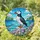 Atlantic Puffin Multi-Color Beak Stained Glass Coastal Wildflowers Seascape Art Stained Glass Suncatcher - 2