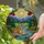 Majestic Tiger Stained Glass Art with Mountain River Forest Landscape & Radiant Sun Stained Glass Suncatcher - 1
